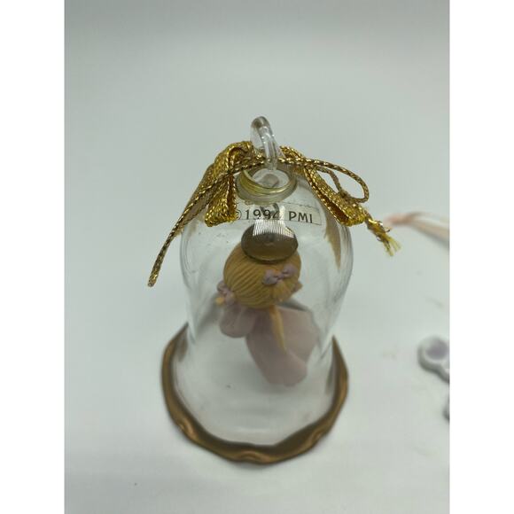 Two Precious moments Christmas Ornaments Glass bell, ceramic snowflake. - Picture 5 of 5